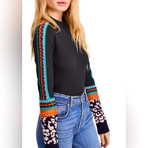 Free People Switch It Up Cuff Thermal Top, Size Large